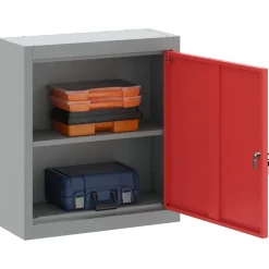 vidaXL Gereedschapskast met plank Rood en Grijs 50 x 20 x 55 cm