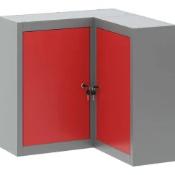 vidaXL Gereedschapskast met plank Rood en Grijs 55 x 55 x 55 cm