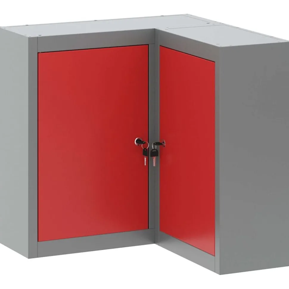 vidaXL Gereedschapskast met plank Rood en Grijs 55 x 55 x 55 cm