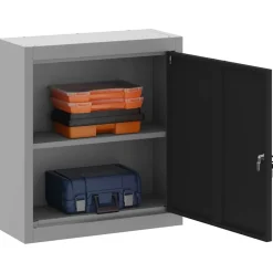 vidaXL Gereedschapskast met plank Zwart en Grijs 50 x 20 x 55 cm