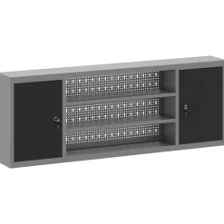 vidaXL Gereedschapskast met plank Zwart en Grijs 150 x 20 x 55 cm