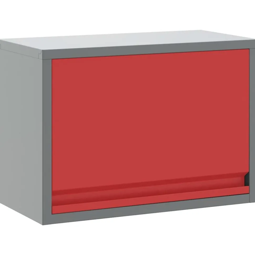 vidaXL Gereedschapskast met opslag Rood en Grijs 50 x 25 x 35 cm