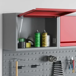 vidaXL Gereedschapskast met opslag Rood en Grijs 50 x 25 x 35 cm