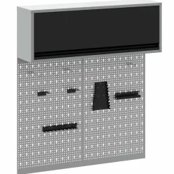 vidaXL Gereedschapskast set met plank 3 pcs Zwart Gepoedercoat staal