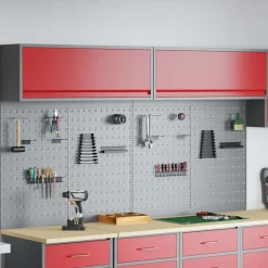 vidaXL Gereedschapskast set met plank 6 pcs Rood Gepoedercoat staal