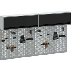 vidaXL Gereedschapskast set met plank 6 pcs Zwart Gepoedercoat staal