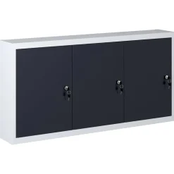 vidaXL Gereedschapskast voor aan de wand metaal grijs en zwart