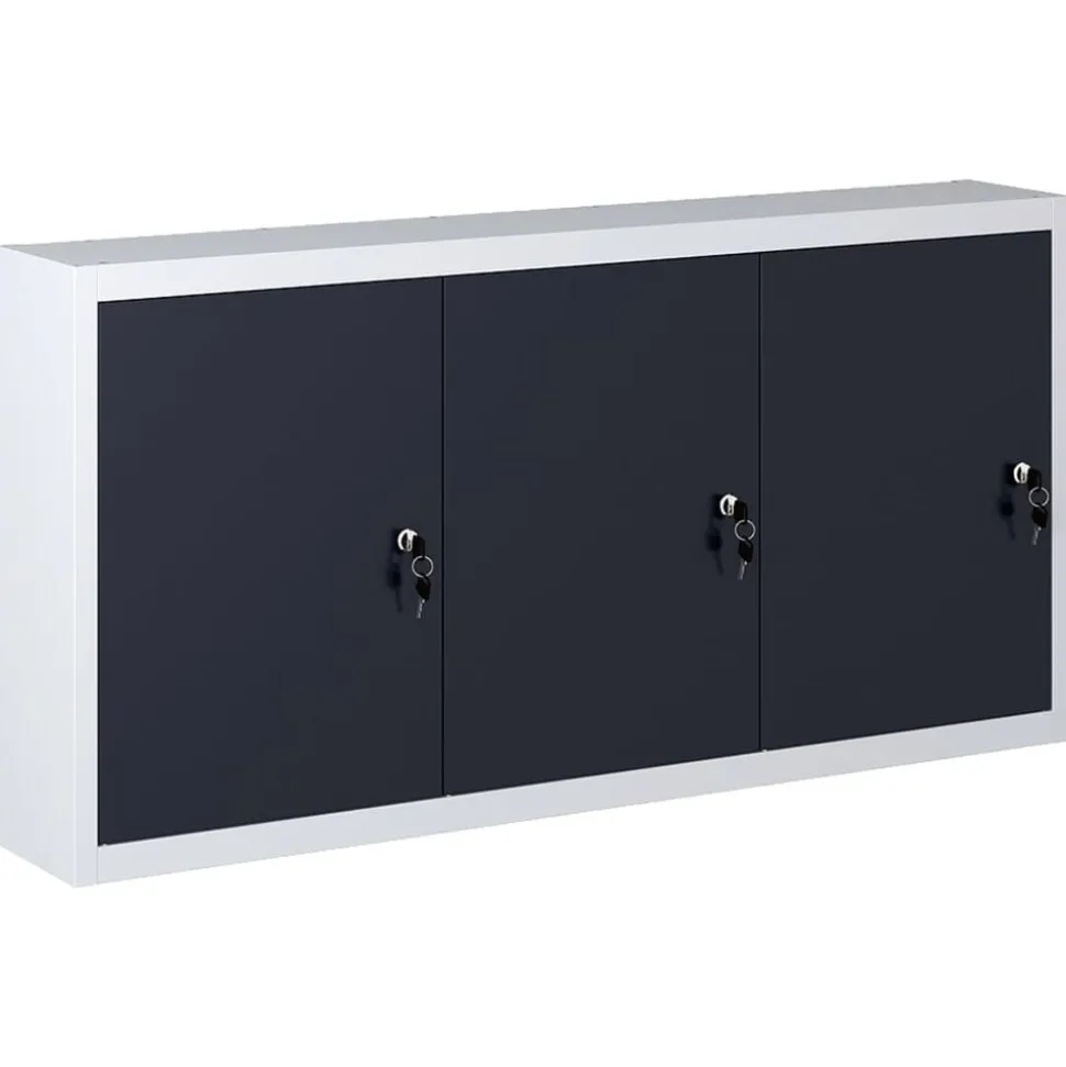 vidaXL Gereedschapskast voor aan de wand metaal grijs en zwart
