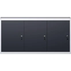 vidaXL Gereedschapskast voor aan de wand metaal grijs en zwart