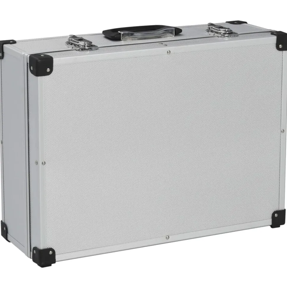 vidaXL Gereedschapskoffer 46x33x16 cm aluminium zilverkleurig