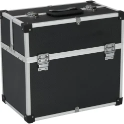 vidaXL Gereedschapskoffer 38x22,5x34 cm aluminium zwart