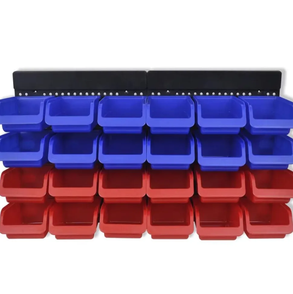 vidaXL Gereedschapsordeners wandgemonteerd blauw en rood 2 st