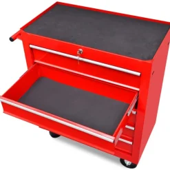 vidaXL Gereedschapswagen 5 lades rood
