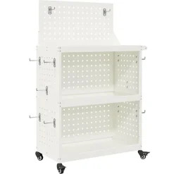 vidaXL Gereedschapswagen Wit 65 x 35 x 111 cm Koudgewalst staal