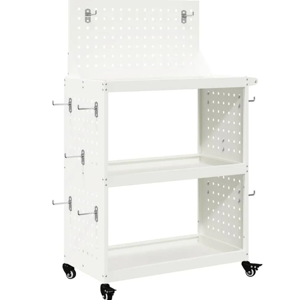 vidaXL Gereedschapswagen Wit 65 x 35 x 111 cm Koudgewalst staal