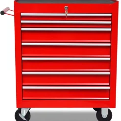 vidaXL Gereedschapswagen 7 lades rood