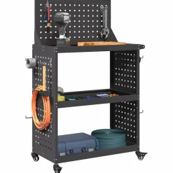vidaXL Gereedschapswagen Zwart 65 x 35 x 111 cm Koudgewalst staal