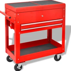 vidaXL Gereedschapswagen Rood 70.5 x 37 x 71 cm Staal