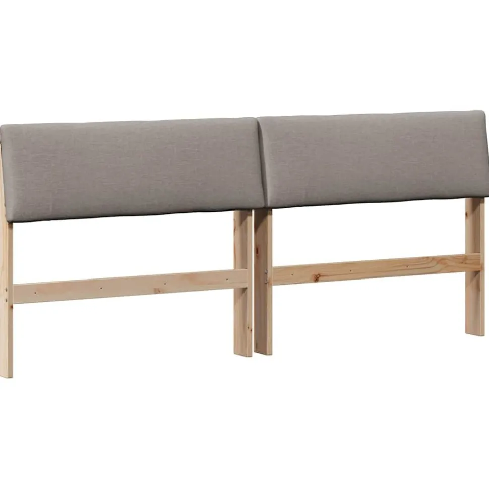 vidaXL Gestoffeerd hoofdbord Taupe 200 cm Massief grenenhout