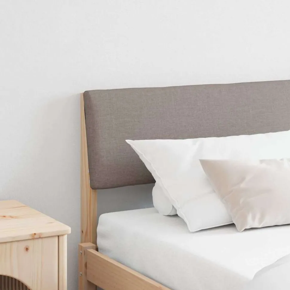 vidaXL Gestoffeerd hoofdbord Taupe 200 cm Massief grenenhout