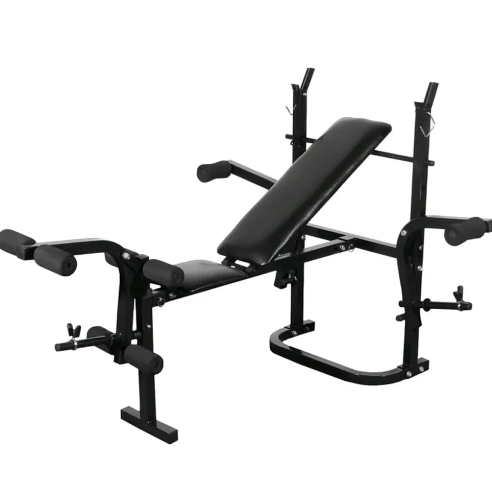 vidaXL Gewichtenbank met gewichtenrek en halterset 60,5 kg