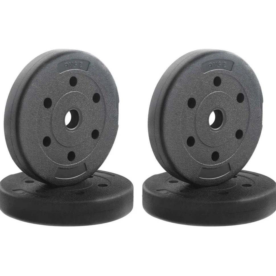 vidaXL Gewichtsplaten 10 kg 4 pcs 10kg Zwart Cement en ijzeren zand