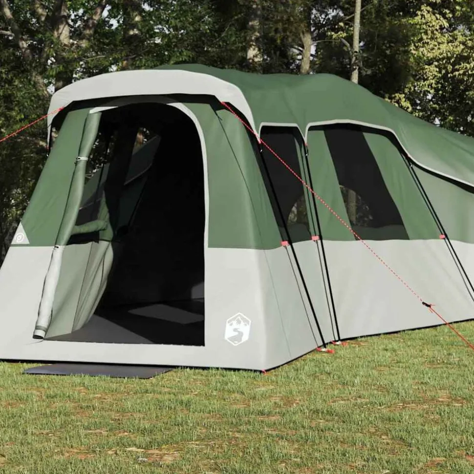 vidaXL Gezinstent met dak met opslag Groen 762 x 655 x 218 cm taft