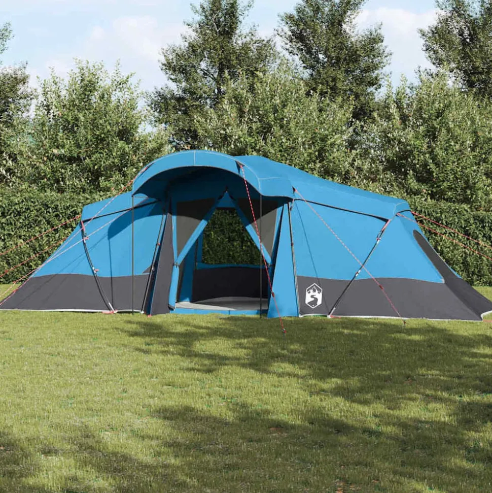 vidaXL Gezinstent met dak Blauw en Grijs 721 x 335 x 212 cm