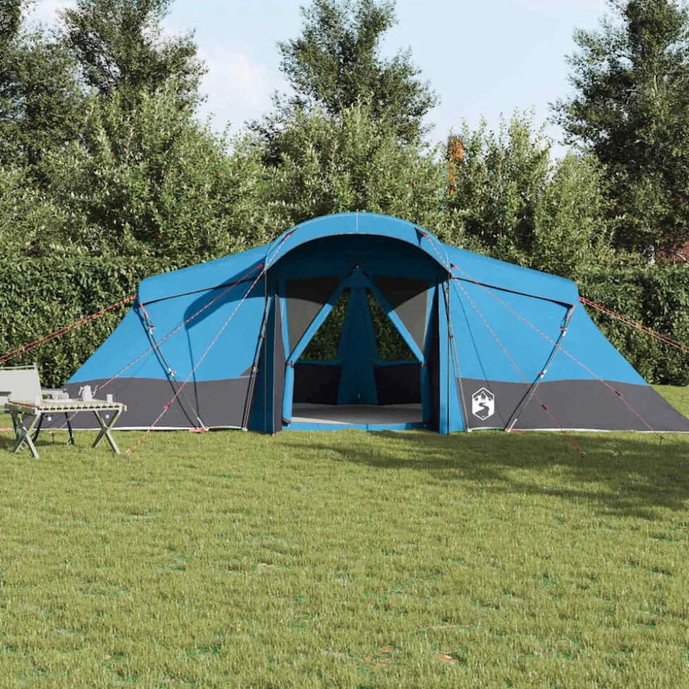 vidaXL Gezinstent met dak Blauw en Grijs 721 x 335 x 212 cm