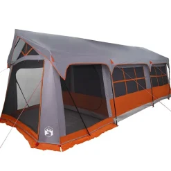 vidaXL Gezinstent met dak Grijs en Oranje 620 x 322 x 240 cm Polyester
