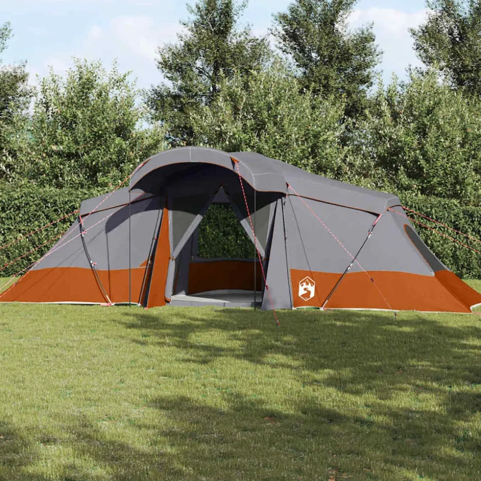 vidaXL Gezinstent met dak Grijs en Oranje 721 x 335 x 212 cm