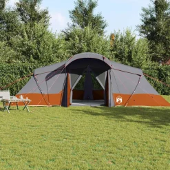 vidaXL Gezinstent met dak Grijs en Oranje 721 x 335 x 212 cm