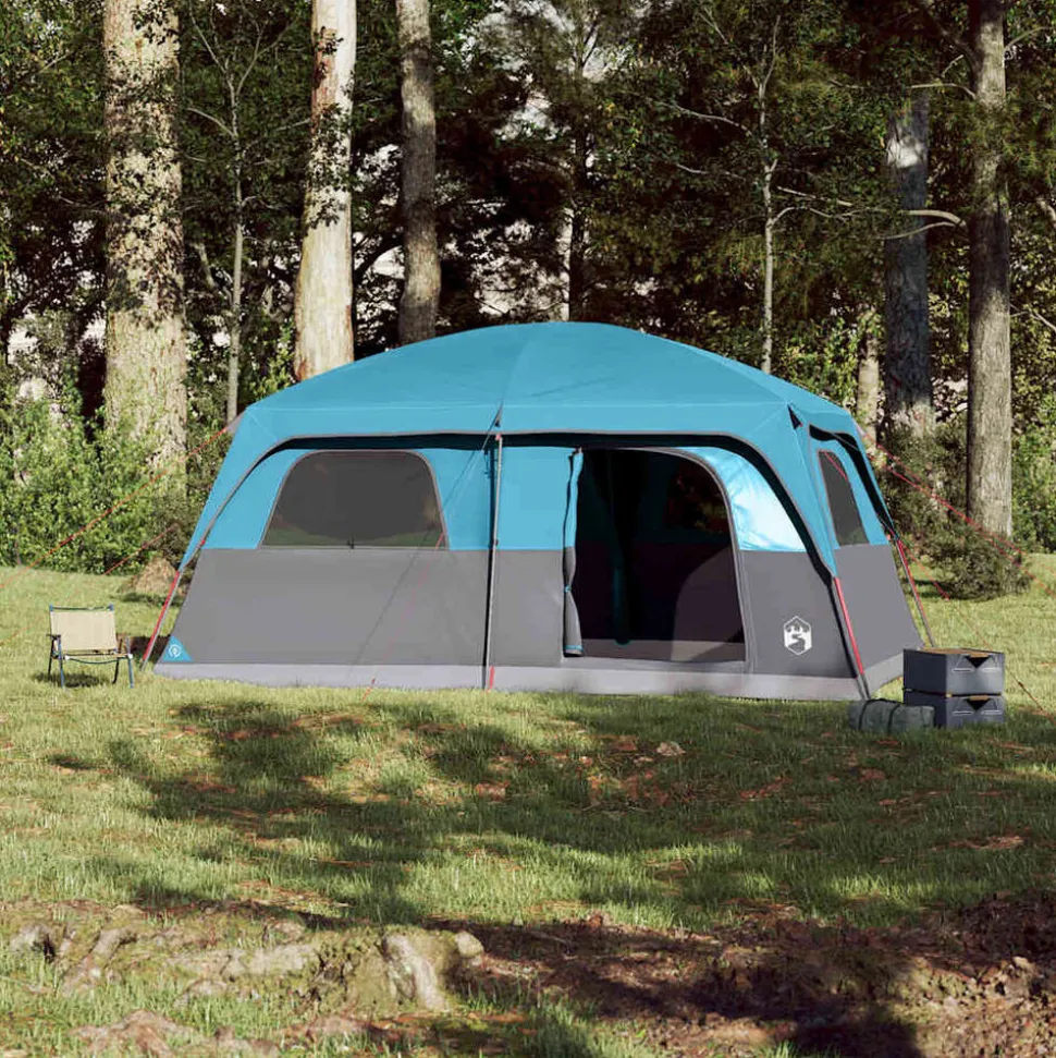 vidaXL Gezinstent 8-persoons waterdicht blauw