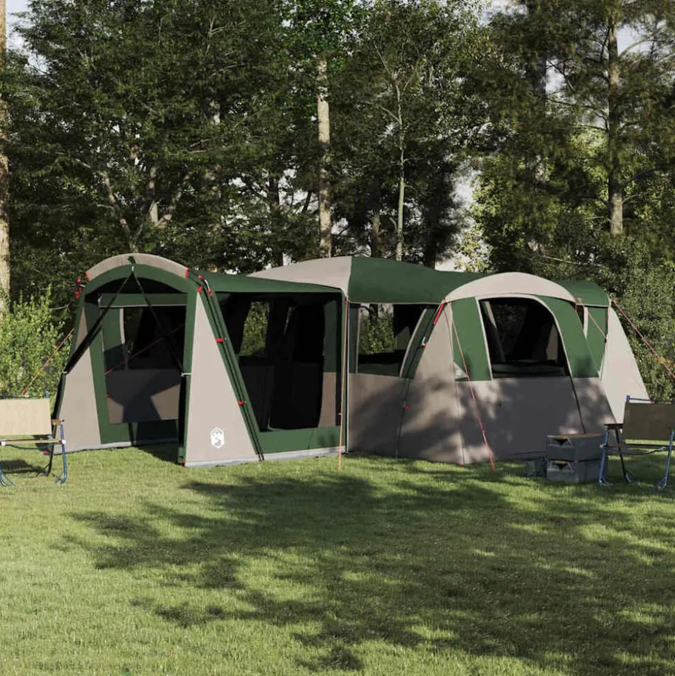 vidaXL Gezinstent voor 20 personen Groen en Wit 745 x 700 x 217 cm