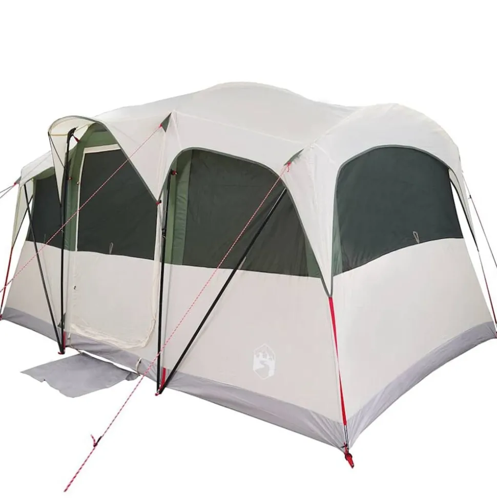 vidaXL Gezinstent Wit en Groen 435 x 255 x 216 cm Polyester en staal