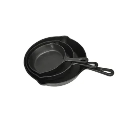 vidaXL Gietijzeren koekenpannen set 3-dlg