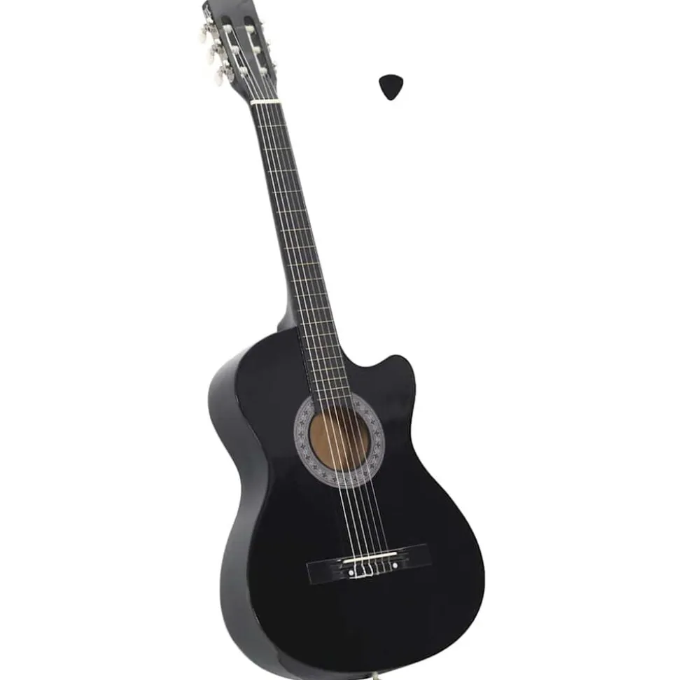 vidaXL Gitaar cutaway met 6 snaren western klassiek 38" zwart
