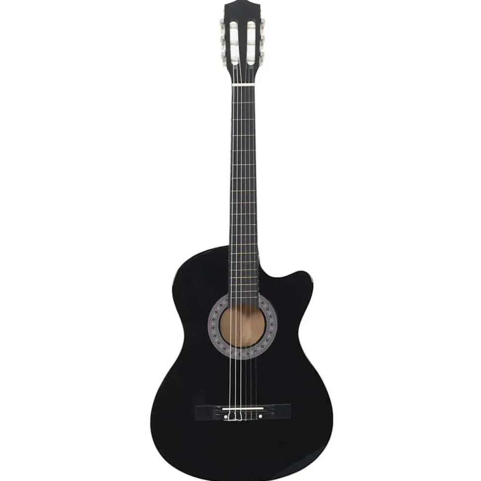 vidaXL Gitaar cutaway met 6 snaren western klassiek 38" zwart