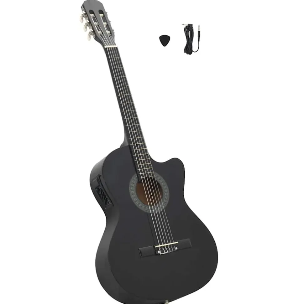vidaXL Gitaar cutaway met equalizer 6 snaren western klassiek zwart