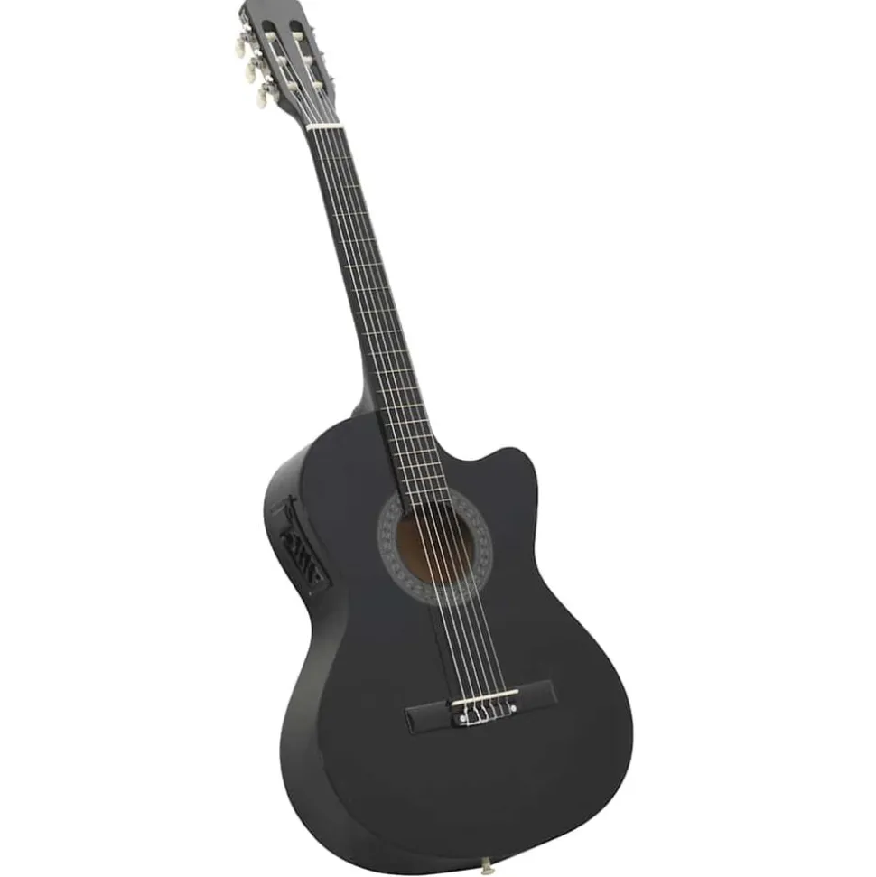 vidaXL Gitaar cutaway met equalizer 6 snaren western klassiek zwart