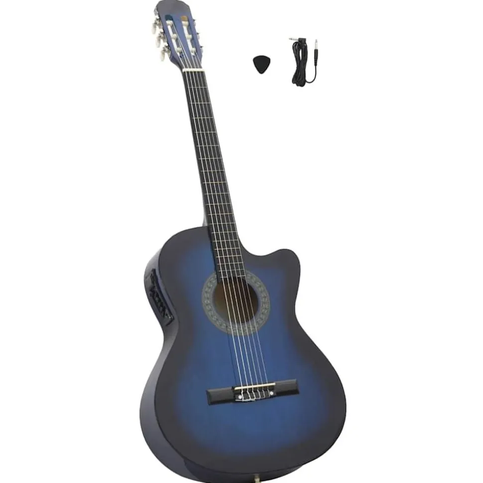 vidaXL Gitaar cutaway met equalizer 6 snaren western klassiek blauw