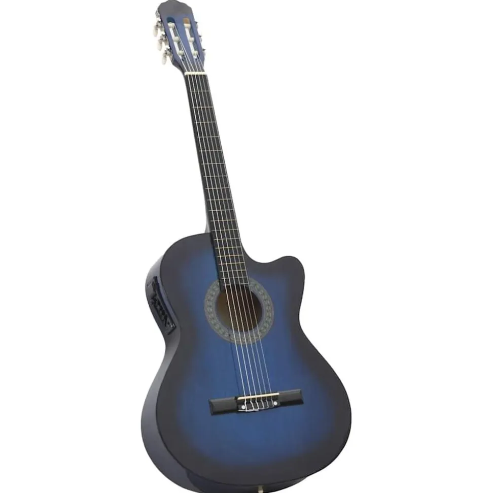 vidaXL Gitaar cutaway met equalizer 6 snaren western klassiek blauw