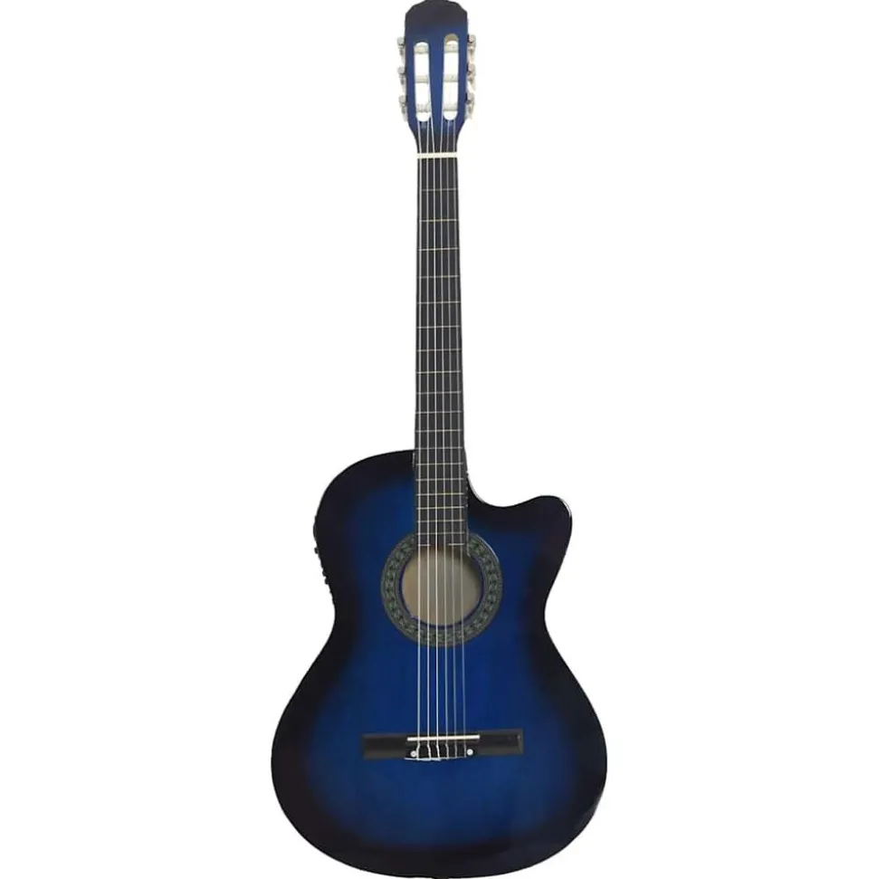 vidaXL Gitaar cutaway met equalizer 6 snaren western klassiek blauw