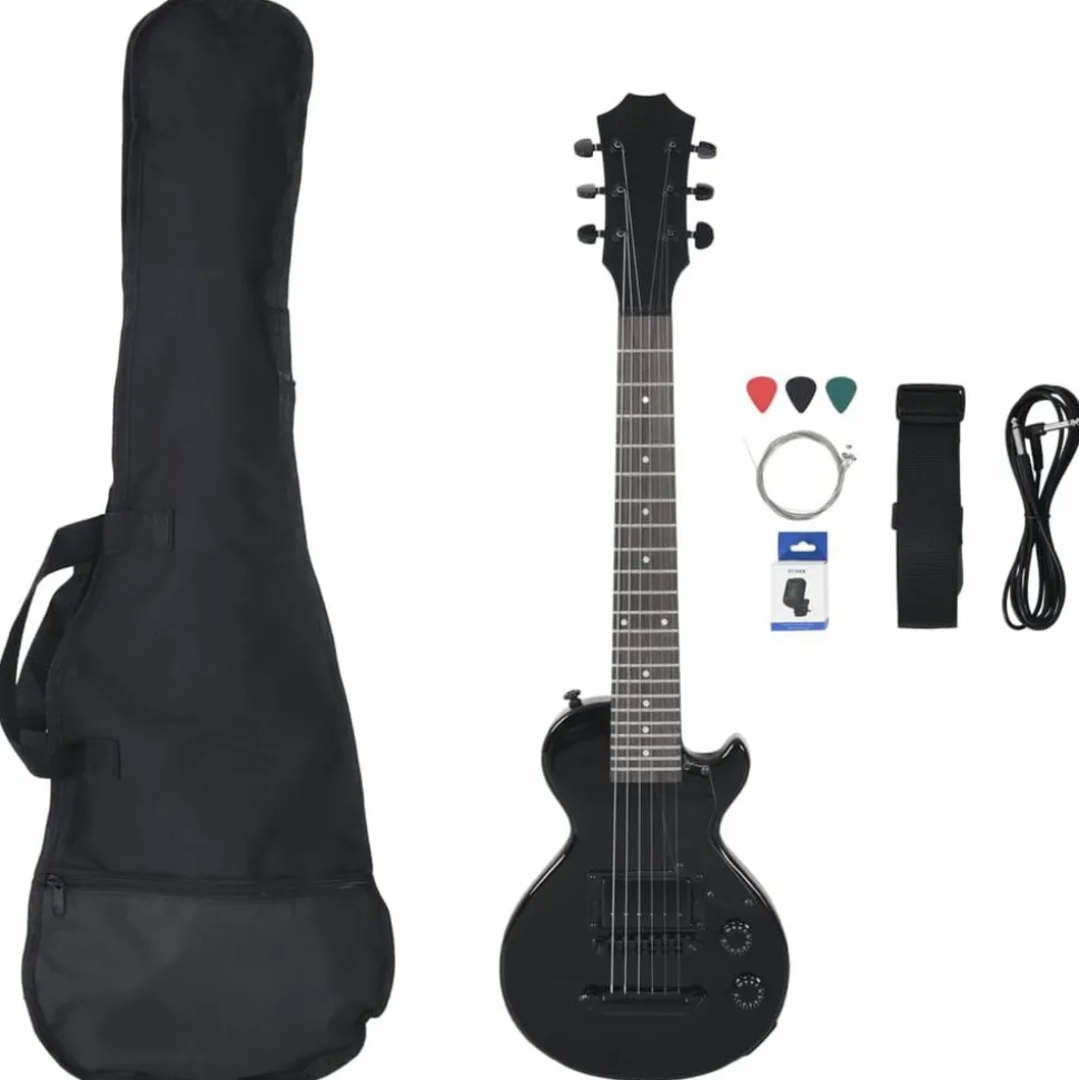 vidaXL Gitaar voor beginners elektrisch met tas 3/4 30" zwart