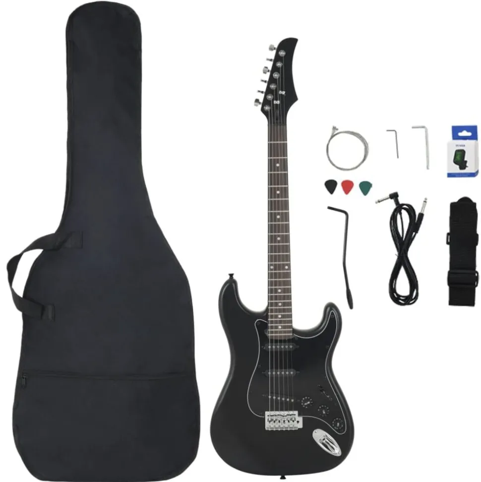 vidaXL Gitaar voor beginners elektrisch met tas 4/4 39" zwart
