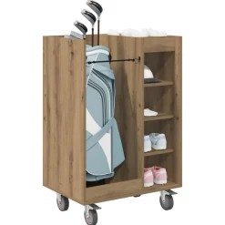 vidaXL Golfkast met wiel Effen Artisan Eiken 65 x 45 x 98 cm