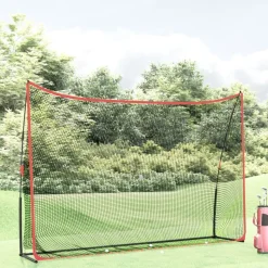 vidaXL Golftrainingsnet 305x91x213 cm polyester zwart en rood