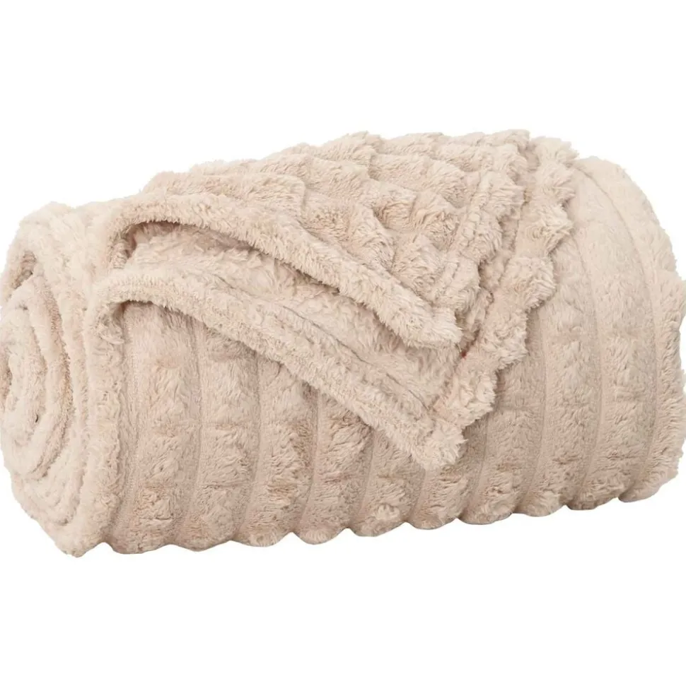vidaXL Gooi Deken Beige 150 x 130 cm Fleece