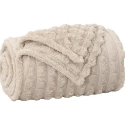 vidaXL Gooi Deken Beige 150 x 130 cm Fleece