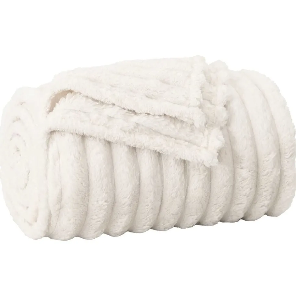 vidaXL Gooi Deken Crème 150 x 130 cm Fleece